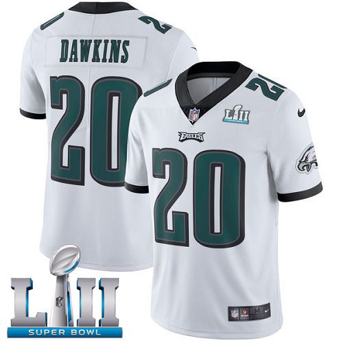 Men Philadelphia Eagles #20 Dawkins White Limited 2018 Super Bowl NFL Jerseys->philadelphia eagles->NFL Jersey